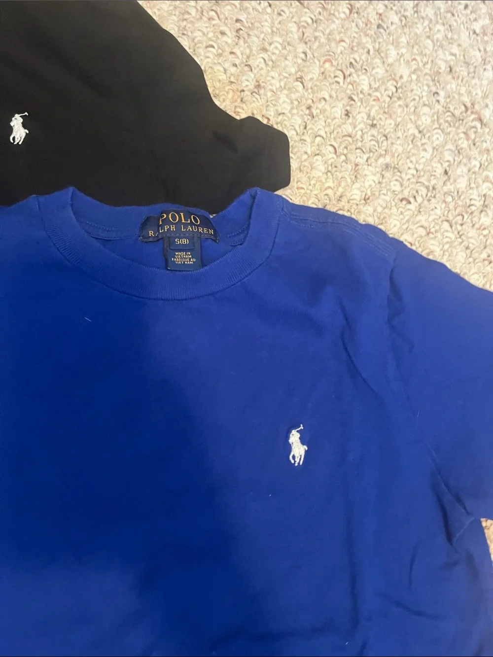 Ralph Lauren Kids Short Sleeve Polo Pony Tees - Black & Royal Blue